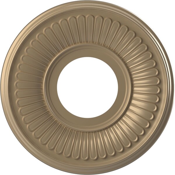 Ekena Millwork Berkshire PVC Medallion (Canopies up to 4 1/2"), 10"OD x 3 1/2"ID x 3/4"P, Metallic Champagne Mist CMP10BEECE - main